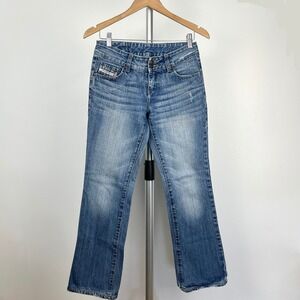 Sz 28 Diesel Industry 2 Button Low Rise Blue Straight Slight Bootcut Jeans Women
